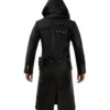 Sterling Hooded Leather Trench Coat Back