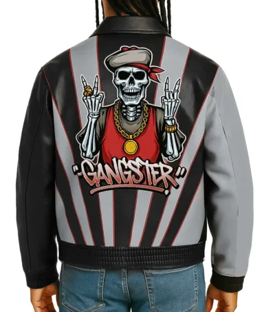 Stylish Gangster Bomber Jacket Back Look