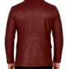 Torven Dark Burgundy Leather Blazer Back