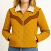 Women Mustard Quilted Western Jacket