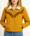 Women Mustard Quilted Western Jacket