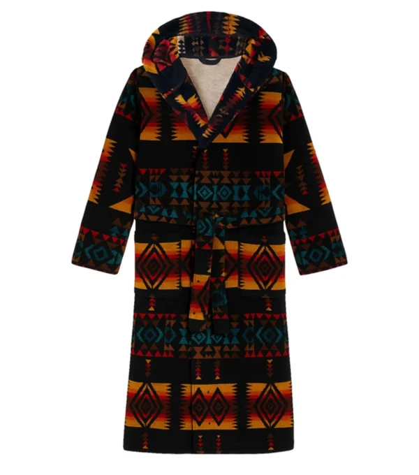 Aztec Print Hooded Bathrobe