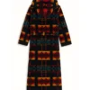 Aztec Print Hooded Bathrobe Back