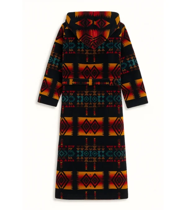 Aztec Print Hooded Bathrobe Back