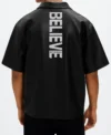 Believer Oversized Snap Black Shirt Back