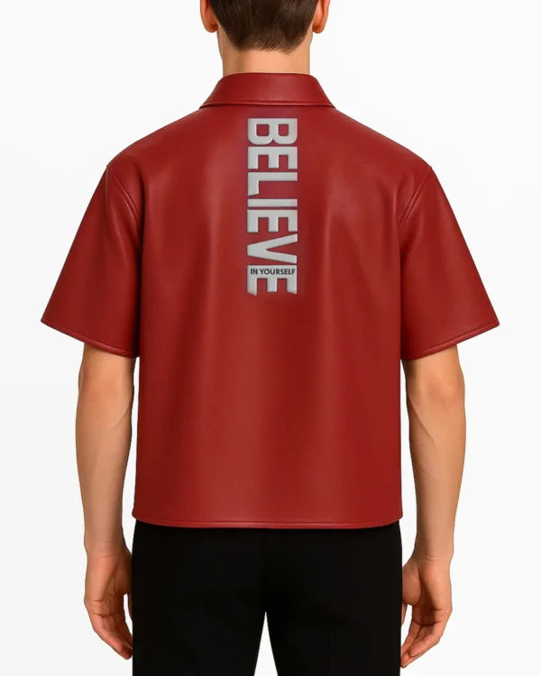 Believer Snap Maroon Shirt Back Look
