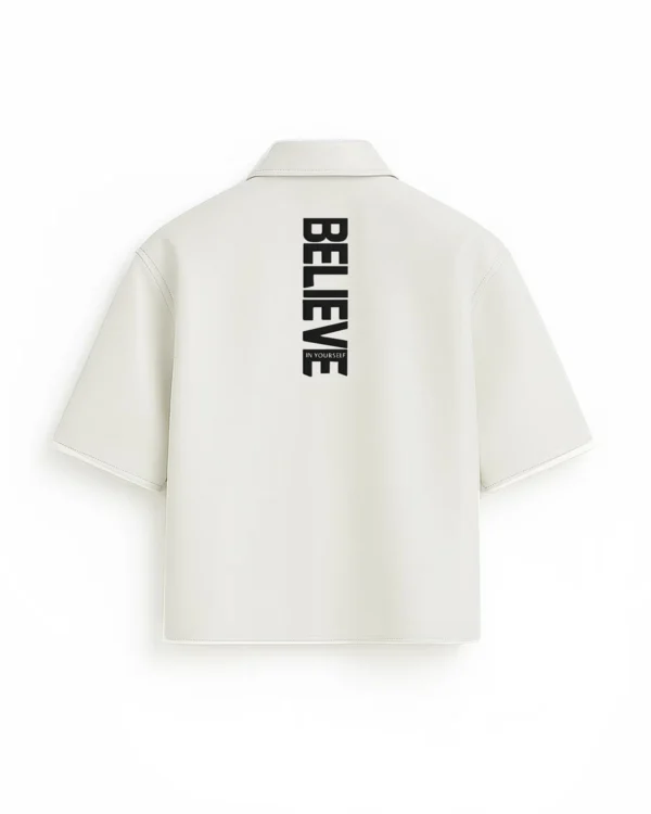 Believer Snap White Shirt Back