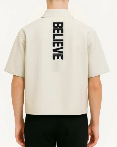Believer Snap White Shirt Back Look