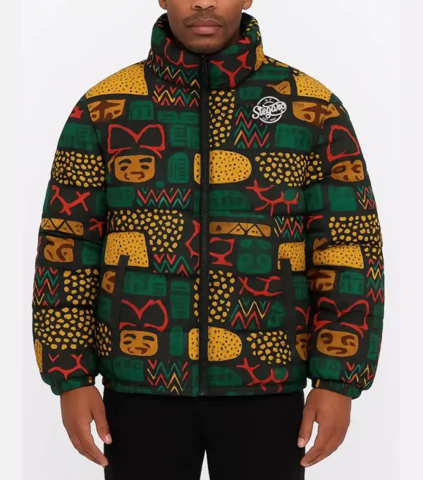 Buy Ethnic Boho Puffer Jacket Front
