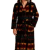 Men Aztec Print Hooded Bathrobe