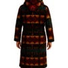 Men Aztec Print Hooded Bathrobe Back