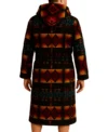 Men Aztec Print Hooded Bathrobe Back
