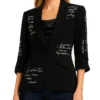Poetic Script Black Blazer