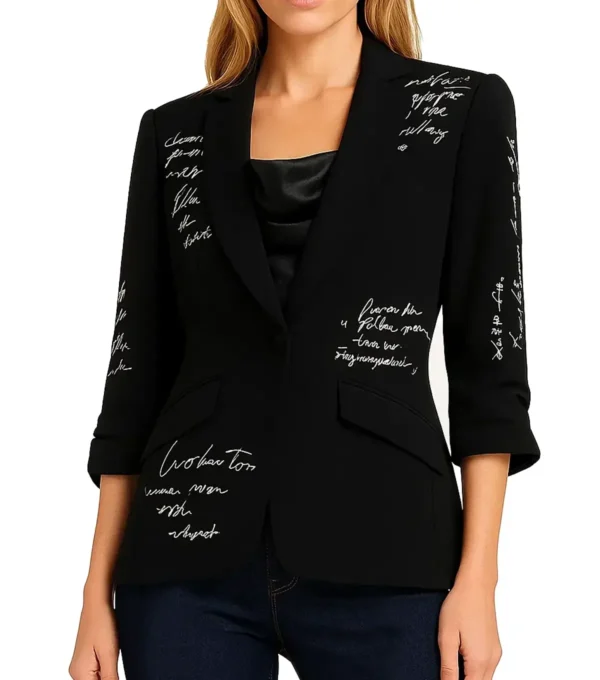 Poetic Script Black Blazer