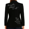 Poetic Script Black Blazer Back