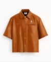 Believer Oversized Snap Brownn Shirt
