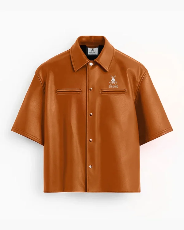 Believer Oversized Snap Brownn Shirt