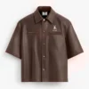 Believer Oversized Snap Coffee Shirt
