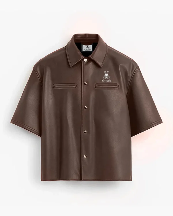 Believer Oversized Snap Coffee Shirt