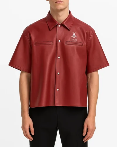 Believer Oversized Snap Red Shirts