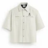 Believer Oversized Snap White Shirtss