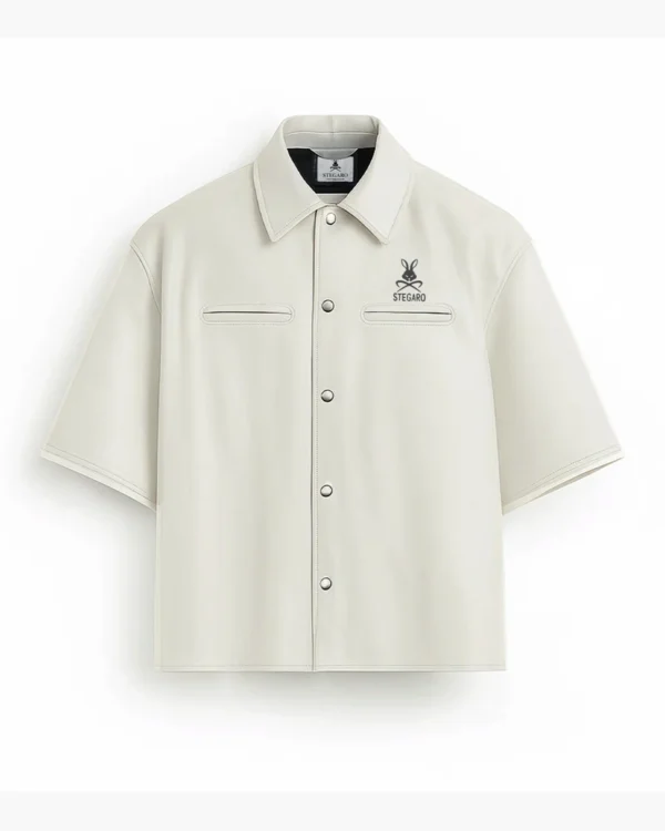 Believer Oversized Snap White Shirtss
