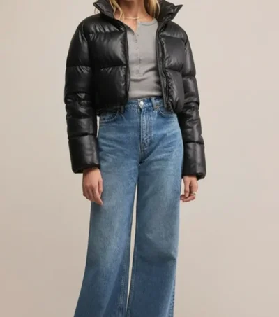 Harper Black Cropped Puffer Jacket
