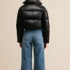 Harper Black Cropped Puffer Jacket Back