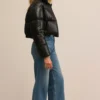 Harper Black Cropped Puffer Jacket on Sale