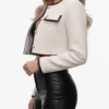 Isla White Cropped Contrast Trim Jacket on Sale