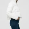 Luna White Cropped Puffer Jacket on Sale