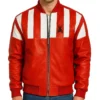 Retro Striped Leather Jacket