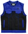 Battalion Skull biker Leather Blue Vest
