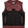 Battalion Skull biker Leather Marron Vest