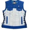 Squadron Eagle Blue and White Leather Biker Vest