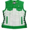 Squadron Eagle Green & White Leather Vest Front