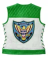 Squadron Eagle Green and White Leather Vest