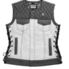 Squadron Eagle Grey And White Biker Leather Vest