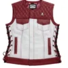 Squadron Eagle Maroon Moto Leather Vest