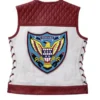 Squadron Eagle Maroon Moto Leather Vest Back