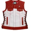 Squadron Eagle Red Moto Leather Vest