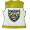 Squadron Eagle Yellow Moto Leather Vest Back