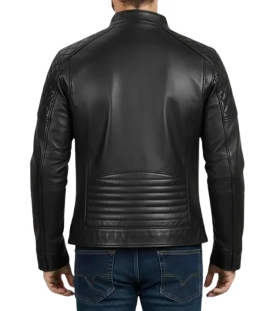 Buy Classic Men's Cafe Racer Genuine Leather Jacket Black
