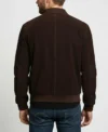 Buy Liam Dark Brown Zipper Suede Leather Bomber Jacket