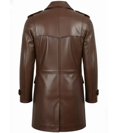 Buy Men's Brown Lambskin Leather Long Coat