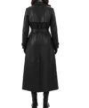 Buy Sophia Single Breasted Black Leather Trench Coat