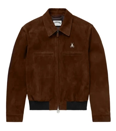Caden Brown Suede Jacket Front
