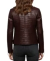 Crocodile Pattern Leather Moto Jacket Back Look
