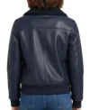 Elara Navy Flight Bomber Jacket Back Look