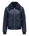 Elara Navy Flight Bomber Jacket Front
